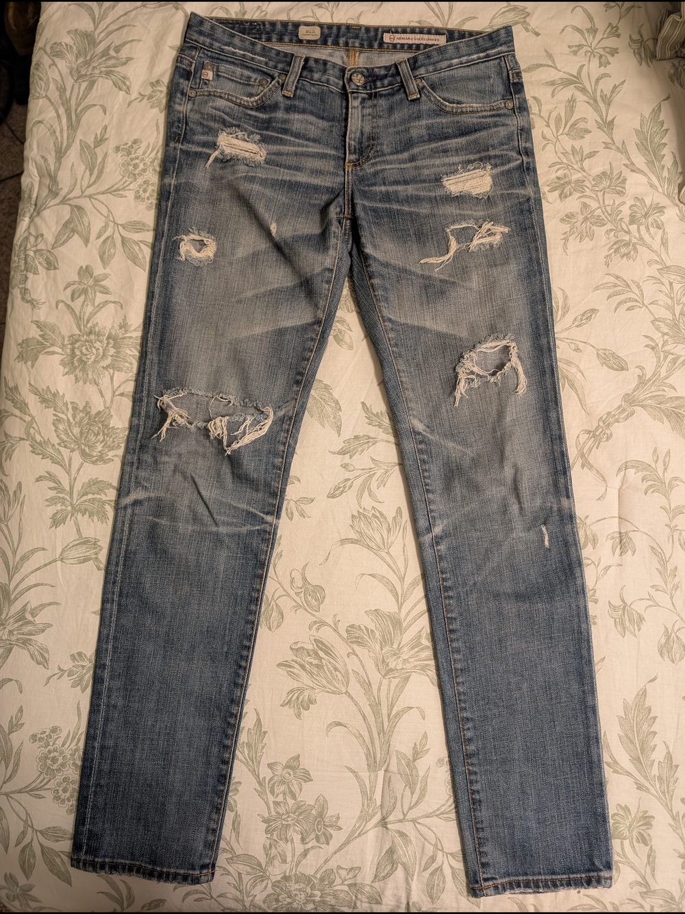 AG Adriano Goldschmied Distressed Stilt Cigarette Leg Jeans